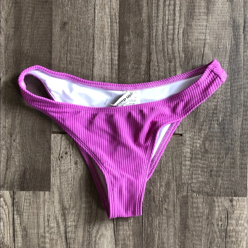 Dippin Daisy’s Nocturnal Ribbed Swim Bottom Vivid Violet XS NEW